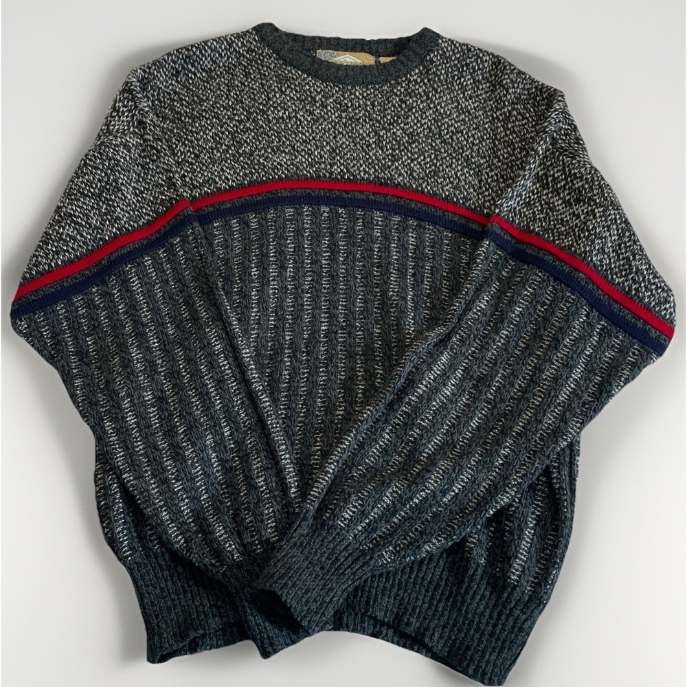 Weekends‎ Vintage 1980's Textured Chunky Knit Acrylic Sweater Men's Size Large